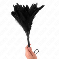 KINK - PLUMES DE POULET TICKLE EN FORME DE CORNE NOIRE 36 CM