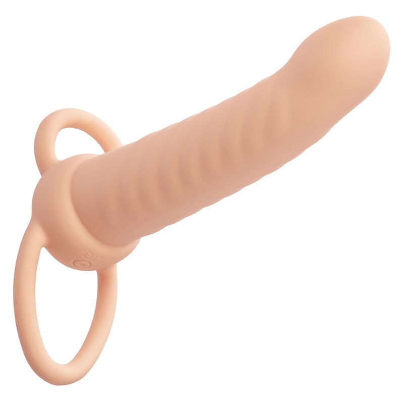 CALEXOTICS - MAXX RIBBED DUAL PENETRATOR 10 VIBRATIONS FLESH